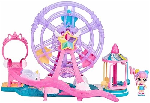 Игровой набор Kindi Kids 50146 EA Minis Collectable Ferris Wheel and Rainbow Kate Posable Bobble Head Figurine