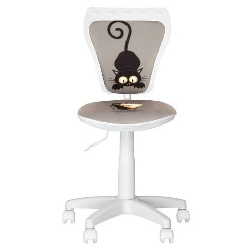 фото Ministyle (министиль) gts white pl55 детская ткань кресло (ткань happy, cat grey + mouse grey) nowy styl