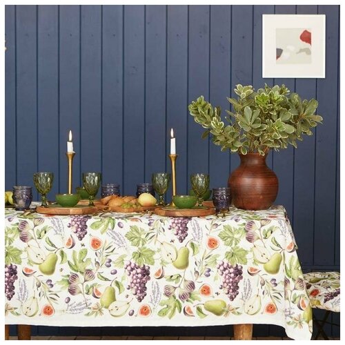 Скатерть 180x149 см Прямоугольная Еда Саржа 4204₽