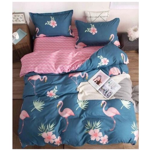 Комплект постельного белья Lorida Fresh Flamingo-1.5LF 1,5 спальный, Сатин, наволочки 70x70