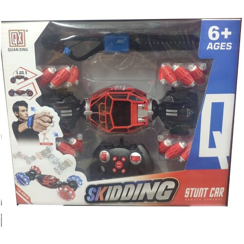 Машинка перевёртыш радиоуправляемая жестами и пультом Skidding Stunt Car 