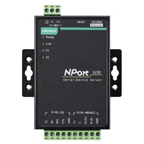 MOXA NPort 5230 2-портовый асинхронный сервер RS-232 + RS-422/485 в Ethernet MOXA сервер moxa nport 6610 32 32 ports rs 232 secure device server 100v 240vac power cord