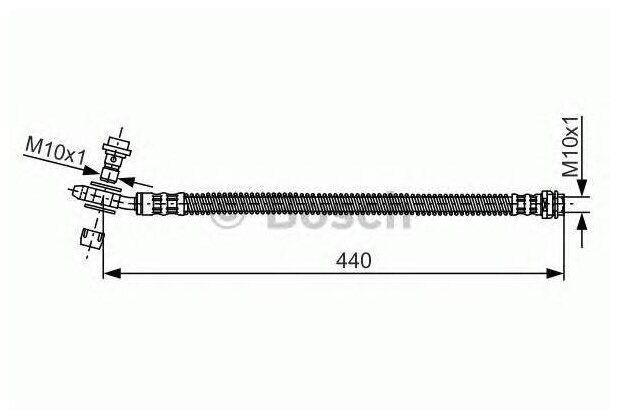 Тормозной шланг задний 440.0мм Bosch 1987481175