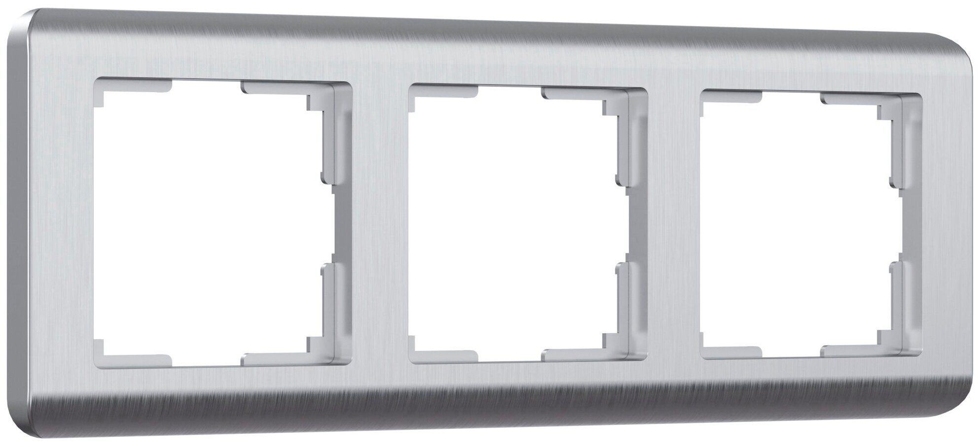 Рамка для выключателей и розеток пластиковая на 3 поста Werkel Stream W0032106 серебряная - фотография № 1