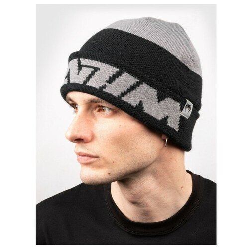 шапка venum elite beanie black grey one size Шапка бини Venum, размер универсальный, черный, серый