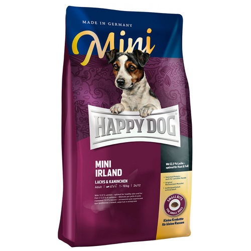 Корм Happy Dog 300гр Mini Irland Ирландия для маленьких собак, с лососем и кроликом