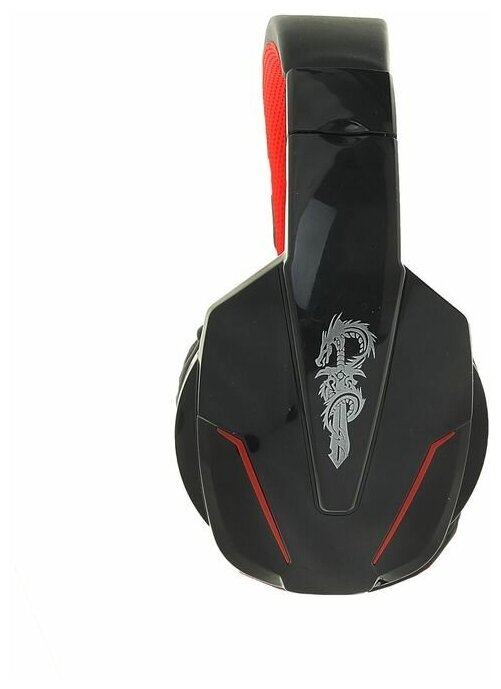 Наушники Qumo Dragon War Bionic, игровые, полноразмерные, микрофон, 3.5мм, 2м, чёрно-красные