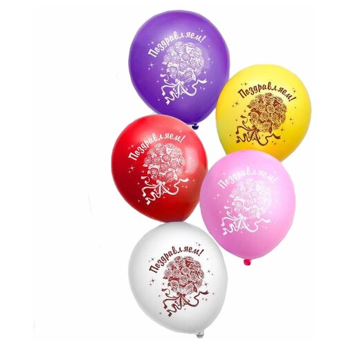 Набор воздушных шаров Страна Карнавалия Поздравляем, цветы (25 шт.)