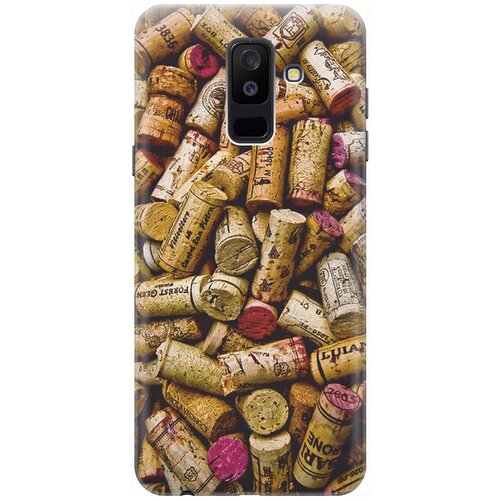 фото Re:paчехол - накладка artcolor для samsung galaxy a6 plus (2018) с принтом "россыпь винных пробок"