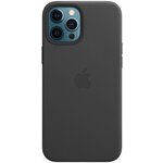 Чехол для APPLE iPhone 12 Pro Max Leather Case with MagSafe Black MHKM3ZE/A - изображение