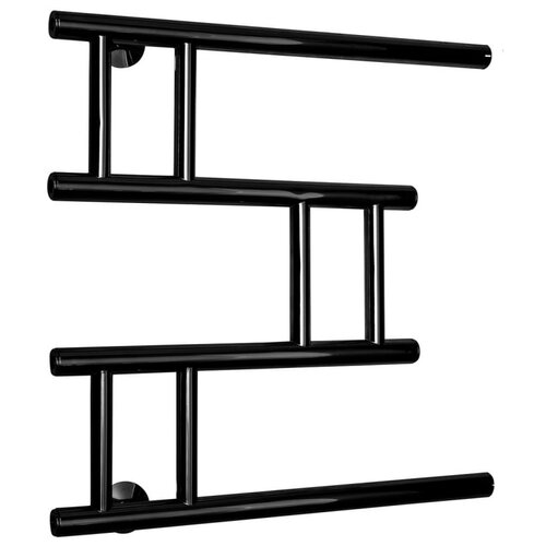 Полотенцесушитель водяной Fincopper FCM 500х500 черный RAL 9005 боковое подключение угловые гайка/штуцер 1/2'х3/4' с чашками и эксентриками