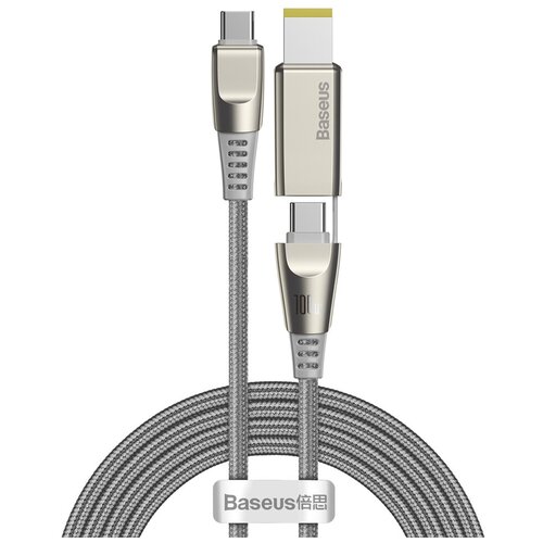 Кабель Baseus Flash Series One-for-two Fast Charging Data Cable with Square Head Type-C to Type-C+DC 100W 2m Grey (CA1T2-B0G) кабель переходник baseus flash series one for two fast charging data cable with square head type c to c dc 100w 2m ca1t2 b0g grey