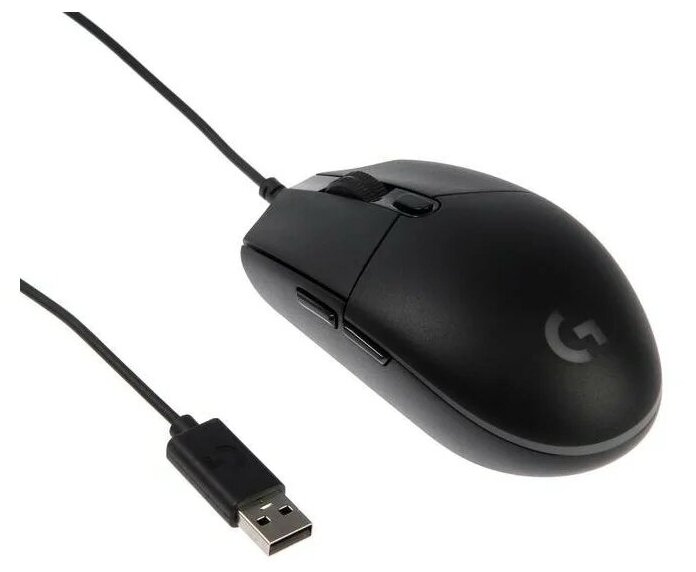 Мышь Logitech G102, игровая, проводная, 6 кнопок, подсветка, 8000 dpi, USB, черная