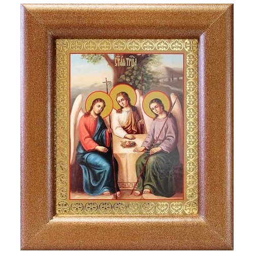 Святая Троица (лик № 083), икона в широкой рамке 14,5*16,5 см