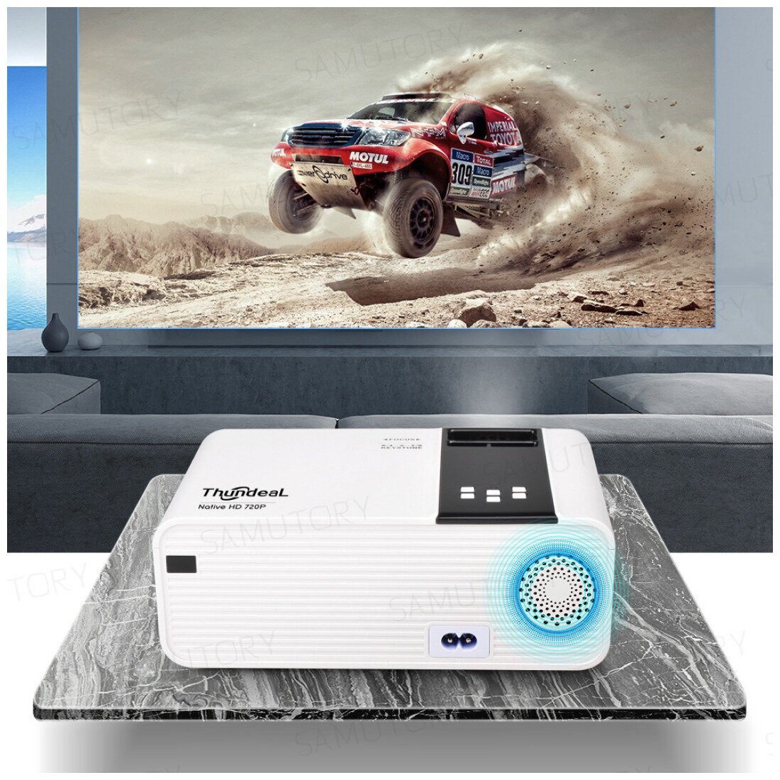 Портативный проектор ThundeaL TD90 WIFI 2800 люмен 200 дюймов 1280720 1920х1080 Full HD поддержка 3D контраст 20001 AV USB HDMI пульт ДУ