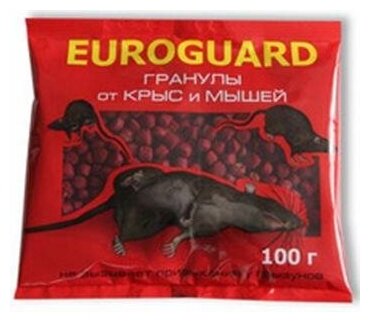 Приманка гранулы для уничтожения крыс и мышей 100г EUROGUARD - фотография № 2