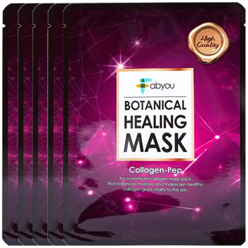 Маска тканевая коллагеновая Eyenlip Fabyou Botanical Healing Mask Pack Collagen-Pep, 23 мл - 5 шт (СГ до 08/2023г.)