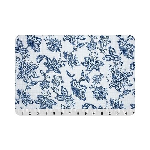 Ткань для пэчворка Peppy Embrace, (марлевка), 100*125 см, 120 г/м2, 100% хлопок, Garden Toile Cobalt