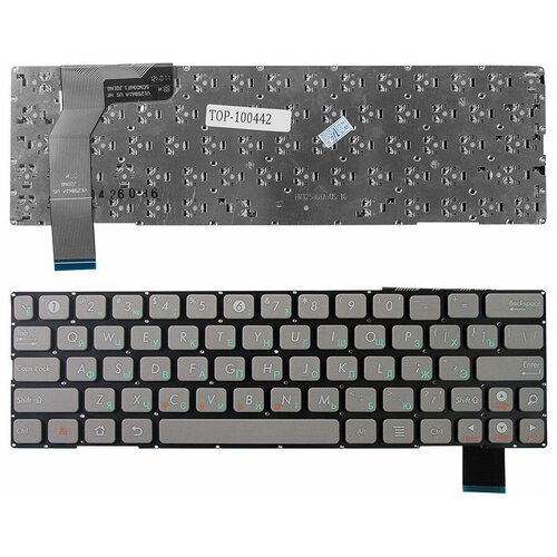Клавиатура для ноутбука Asus 0KNA-Z72RU01 серая без рамки плоский Enter 226000₽