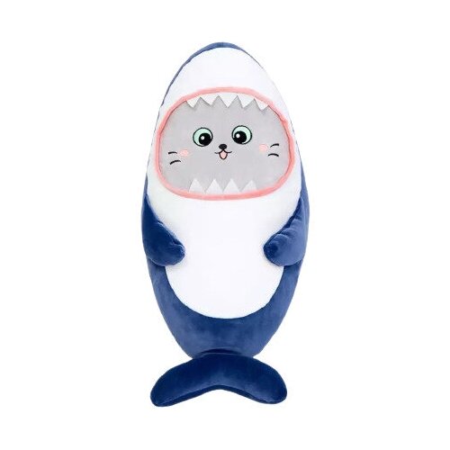 фото Мягкая игрушка- подушка кот- акула (kitty shark) 60 см синяя redweeks