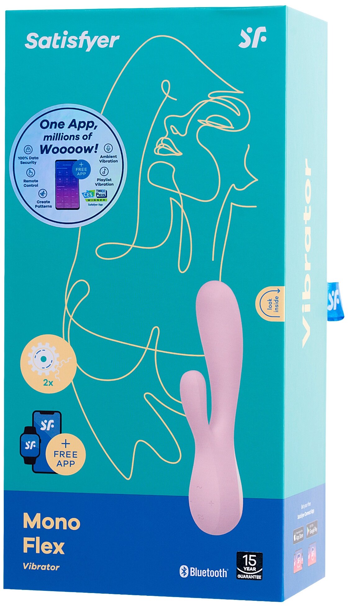 Satisfyer Вибратор силиконовый Mono Flex 20.4 см, розовый — купить в