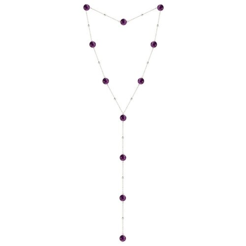 Колье Alerie Accessories, аметист, длина 66 см, фиолетовый, серебряный длинный серебряный сотуар на спину с авантюрином