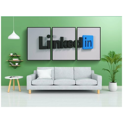 фото Набор модулных постеров для интерьера "linkedin, сеть, социальное" 60x90 см. в тубусе, без рамки lotsprints