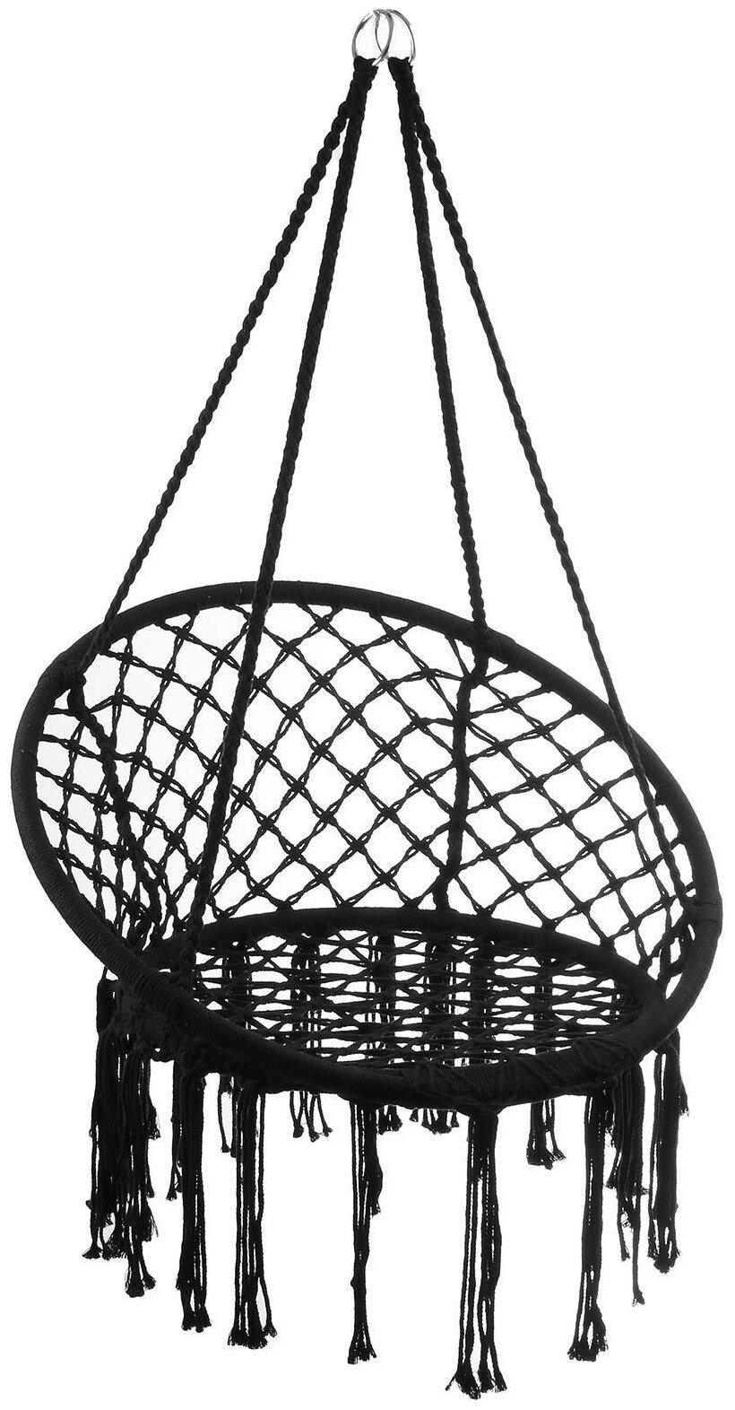 Гамак-кресло Maclay, подвесное, плетёное 60 х 80 см, цвет чёрный