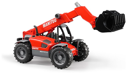 Погрузчик Bruder Manitou MLT 633 с телескопическим ковшом (02-125) 1:16, 43 см, красно-черный