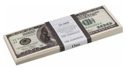 Деньги шуточные "100 долларов", комплект 30 шт., упаковка с европодвесом, AD0000024 - фотография № 1