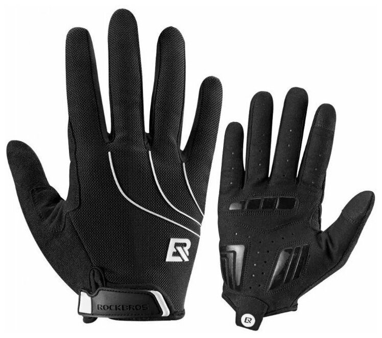 Перчатки велосипедные Rockbros S107-1 длинный палец черный (Размер: M (Asia L))