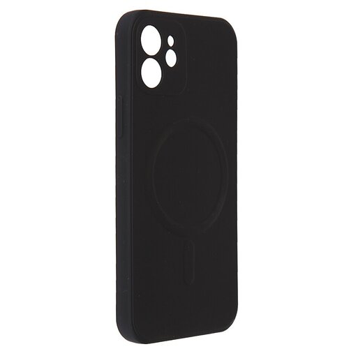 фото Чехол df для apple iphone 12 c микрофиброй silicone black imagnetcase-02 df-group