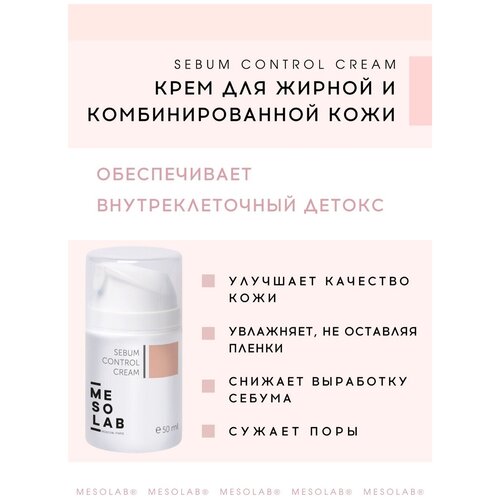 Крем для жирной и комбинированной кожи MESOLAB SEBUM CONTROL CREAM, 50 мл.