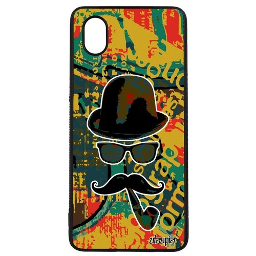 фото Защитный чехол на телефон // galaxy a01 // "мистер усы" портрет шляпа, utaupia, цветной