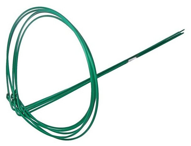 Кустодержатель для цветов, d = 30 см, h = 70 см, ножка d = 0.3 см, металл, зелёный (5шт.) - фотография № 3