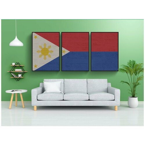 фото Набор модулных постеров для интерьера "филиппины, знамя, флаг" 60x90 см. в тубусе, без рамки lotsprints