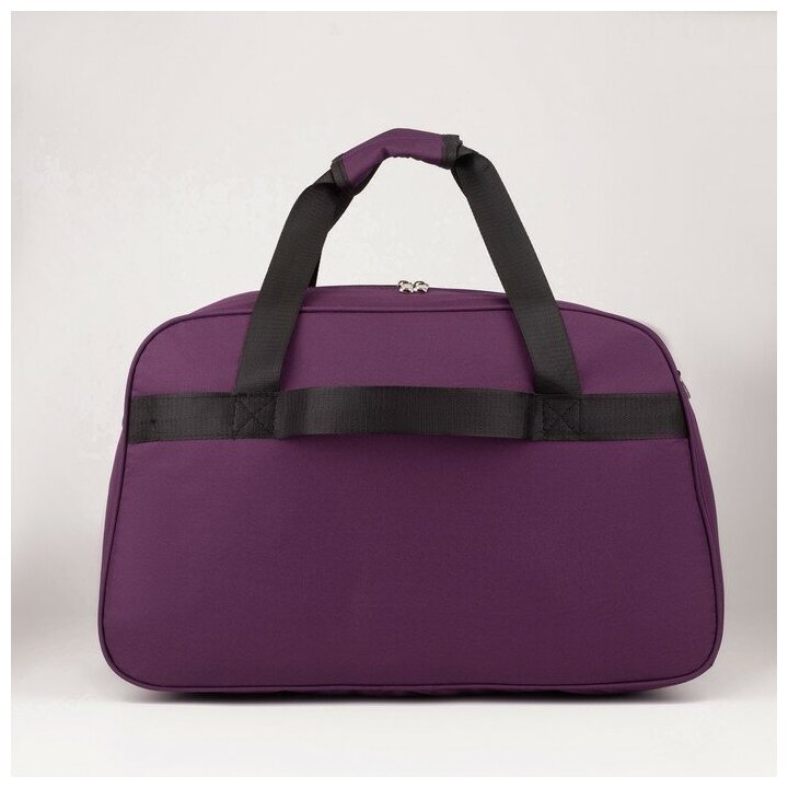 Сумка дорожная на молнии, 2 наружных кармана, держатель для чемодана, длинный ремень, цвет фиолетовый - фотография № 2
