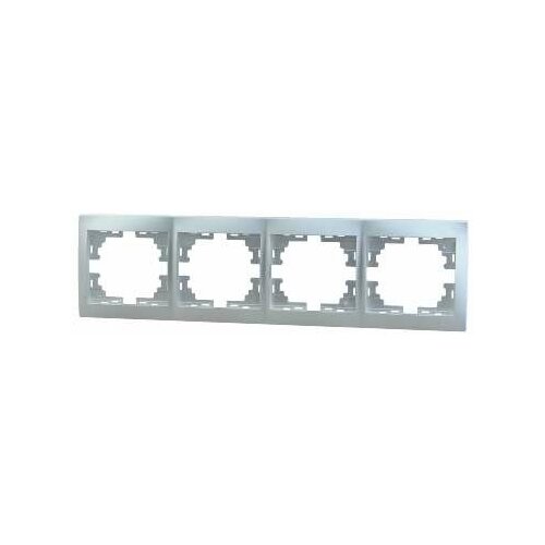 Рамка Lezard MIRA 701-1000-149 четырехместная горизонтальная металл серый