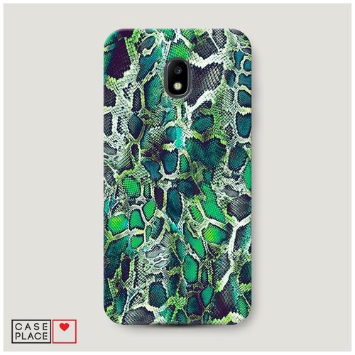 фото Чехол пластиковый samsung galaxy j3 2017 зеленая кожа змеи case place