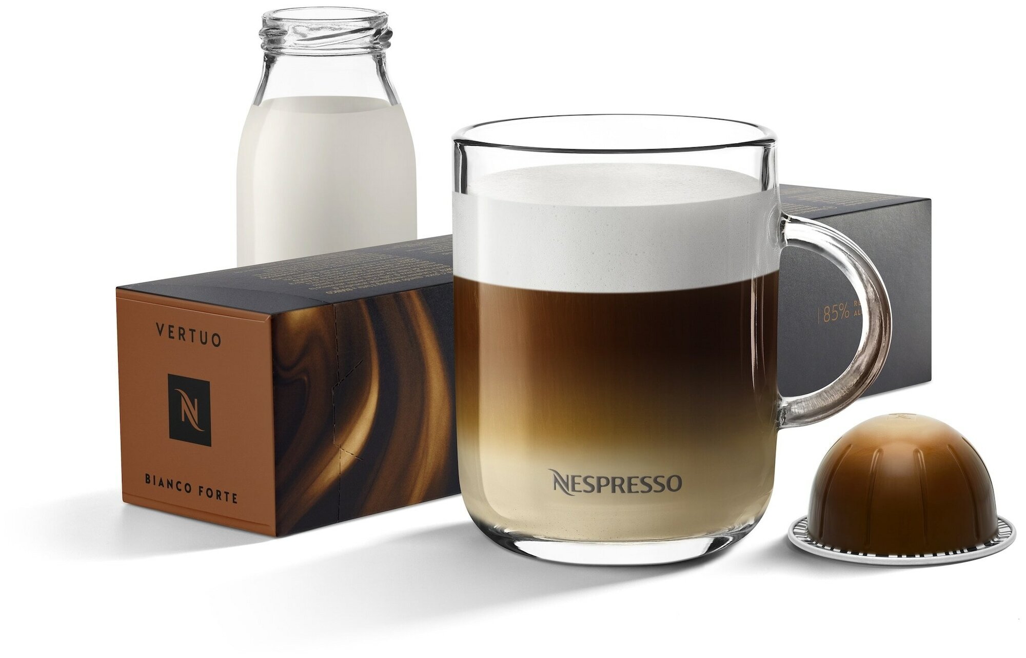 Кофе в капсулах Nespresso Vertuo Bianco Forte, упаковка 10 шт, для капсульной кофемашины Vertuo (объём чашки 150-230 мл)