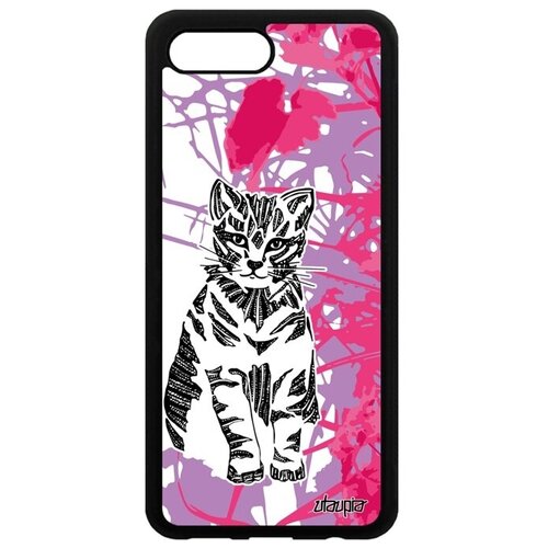 фото Защитный чехол на смартфон // honor 10 // "кот" дизайн тигристый, utaupia, розовый