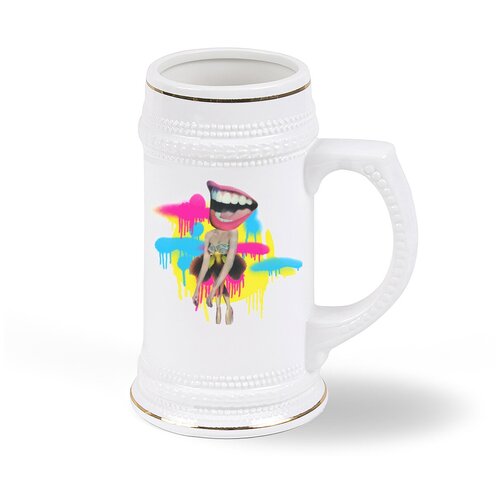 фото Пивная кружка coolpodarok улыбка девушка краски арт