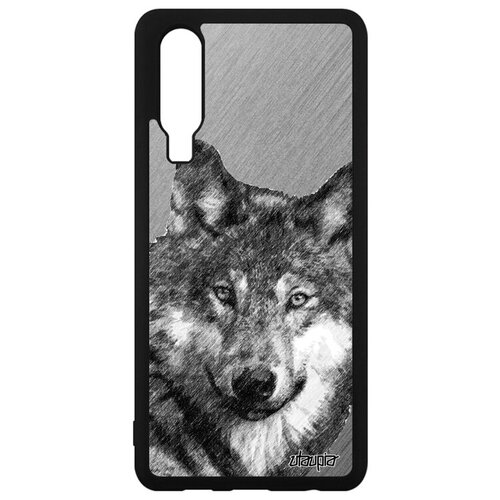 фото Противоударный чехол на телефон // huawei p30 // "дикий волк" дизайн зверь, utaupia, серый