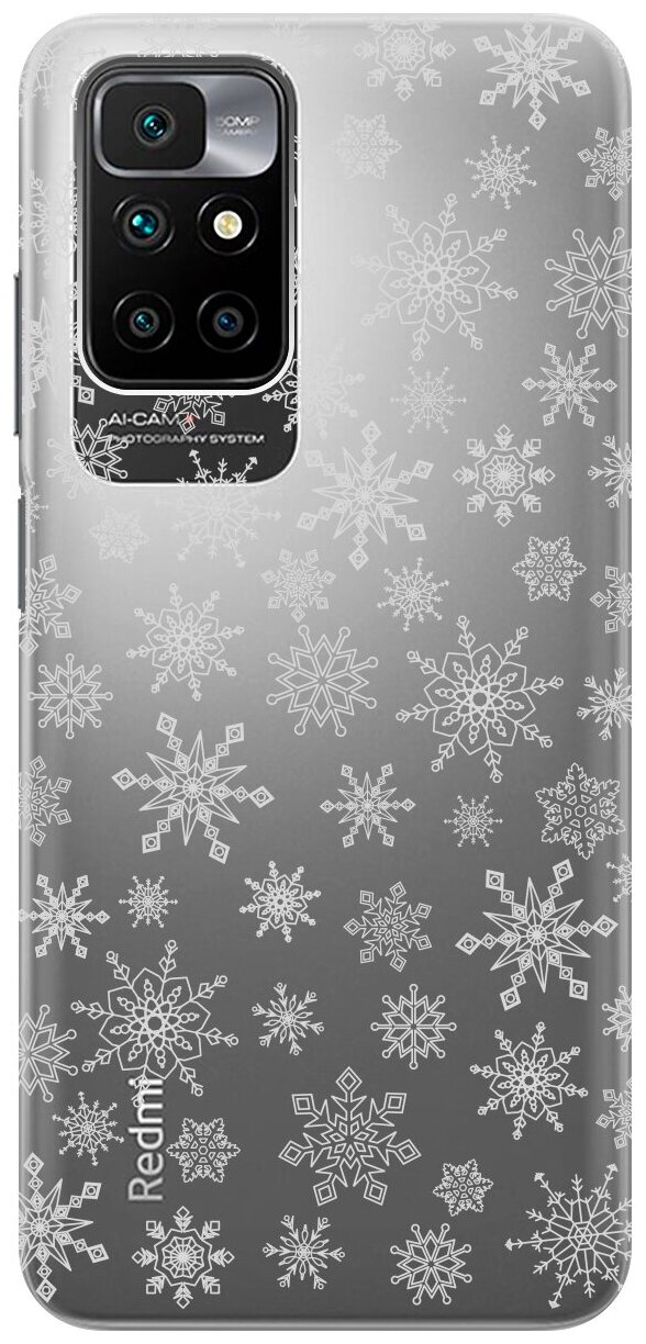 Силиконовый чехол с принтом Fairy Snowflakes для Xiaomi Redmi 10 / Сяоми Редми 10