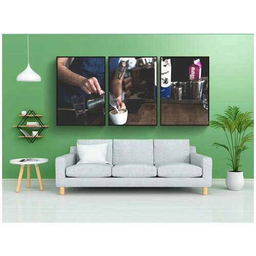 фото Набор модулных постеров для интерьера "кофе, кафе, латте" 60x90 см. в тубусе, без рамки lotsprints