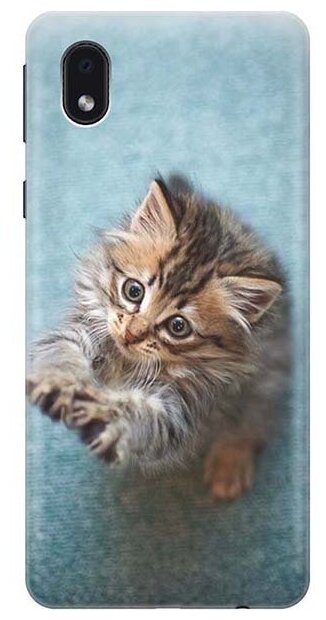 Чехол - накладка ArtColor для Samsung Galaxy A01 Core с принтом "Котёнок на голубом"