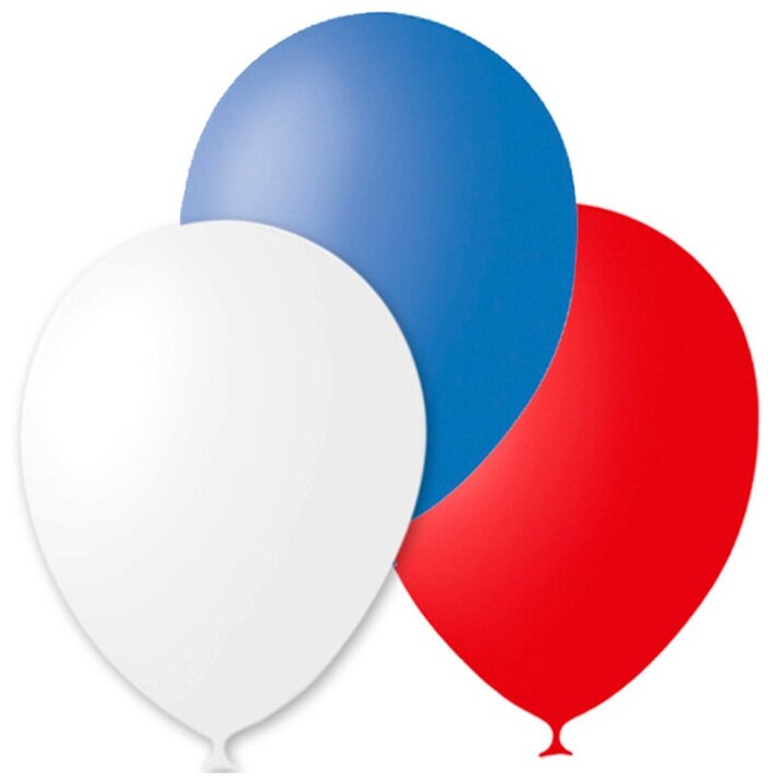 Набор воздушных шаров МФ поиск Триколор, белый/красный/синий, 30 шт.