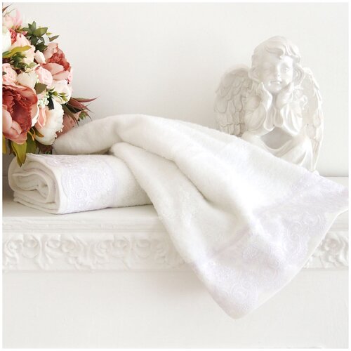 фото Полотенце милена белое бамбук 70%/хлопок 30%, 50х90, белый tana