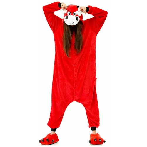 Костюм-пижама Кигуруми (Kigurumi) для детей Красный Бык (Red Bull) (размер 130, рост 125-135)