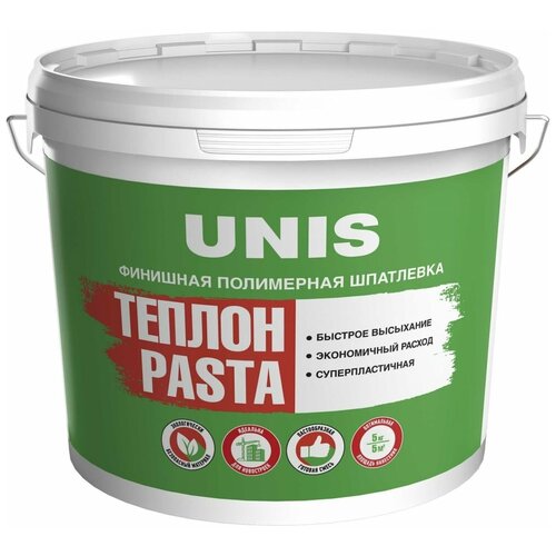 Шпатлевка готовая UNIS Теплон Pasta финишная 5кг, арт. TEPLPAS-5 шпатлевка готовая unis теплон pasta финишная 5кг арт teplpas 5